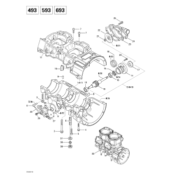 01- Crankcase, Water Pump And Oil Pump