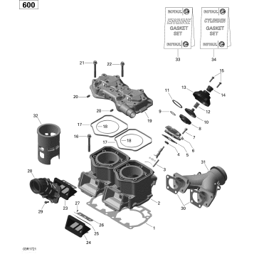 01- Engine - Cylinder and Cylinder Head - 600 CARB