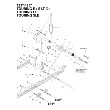 08- Rear Arm, Rear Suspension 121”-136”