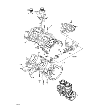 01- Crankcase, Water Pump