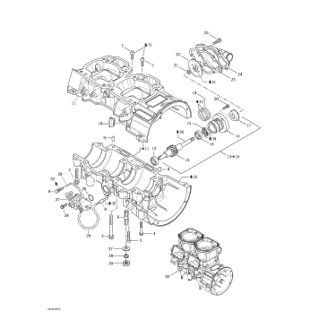 01- Crankcase, Water Pump And Oil Pump