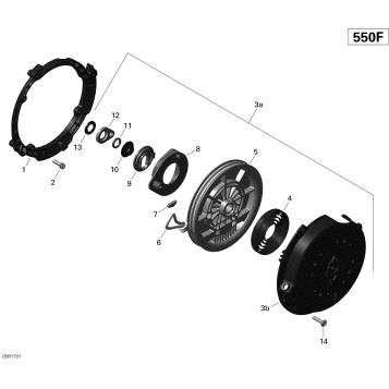 01- Engine - Rewind Starter - 550F