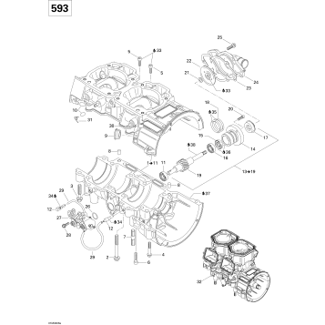 01- Crankcase, Water Pump And Oil Pump (593)