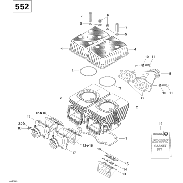 01- Cylinder, Exhaust Manifold And Reed Valve V1