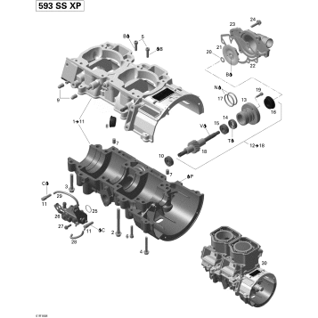 01- Crankcase, Water Pump And Oil Pump