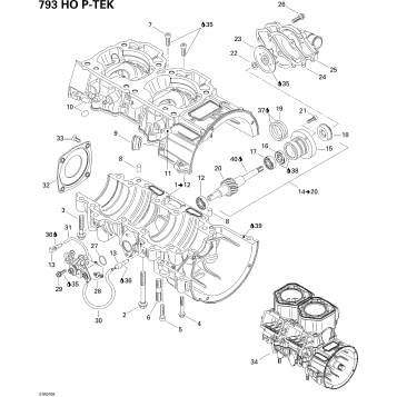 01- Crankcase, Water Pump And Oil Pump