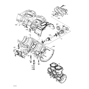 01- Crankcase, Water Pump And Oil Pump