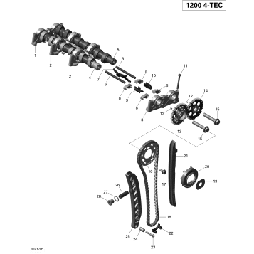 01- Camshafts and Timing Chain - 1200 iTC 4-TEC