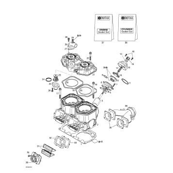 01- Cylinder, Exhaust Manifold, Reed Valve
