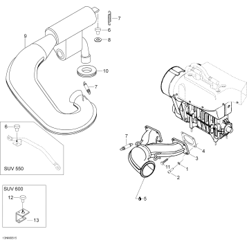 01- Exhaust System 600 SUV
