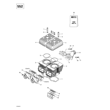 01- Cylinder, Exhaust Manifold (552)
