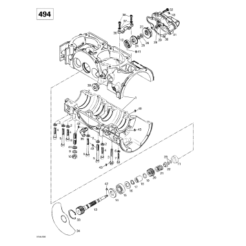 01- Crankcase, Rotary Valve, Water Pump