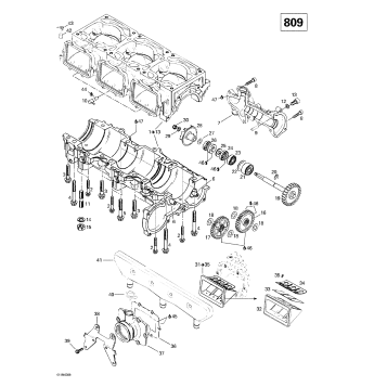 01- Crankcase, Reed Valve, Water Pump