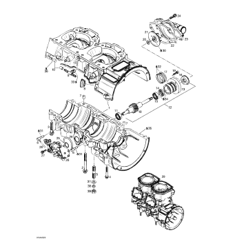 01- Crankcase, Water Pump And Oil Pump