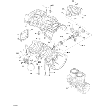 01- Crankcase, Water Pump And Oil Pump