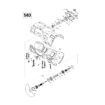 01- Crankcase, Rotary Valve, Water Pump
