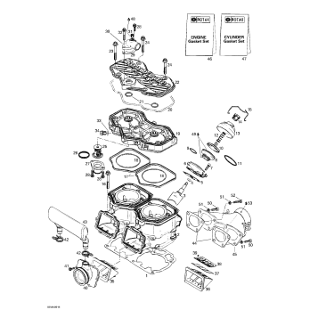 01- Cylinder, Exhaust Manifold, Reed Valve