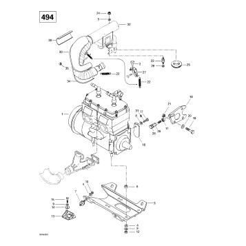 01- Engine Support And Muffler (494)