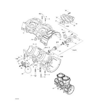 01- Crankcase, Water Pump And Oil Pump