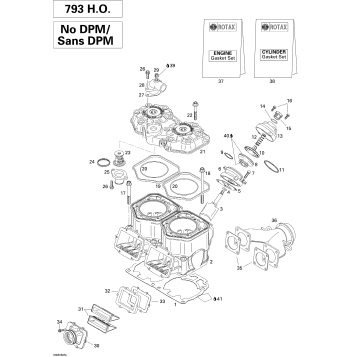 01- Cylinder, Exhaust Manifold And Reed Valve 793HO No PDM