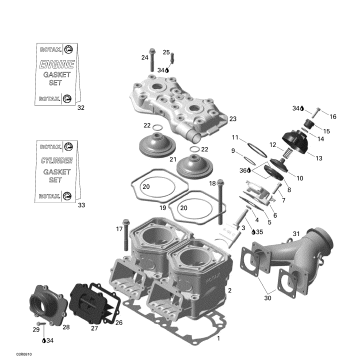 01- Cylinder, Exhaust Manifold And Reed Valve