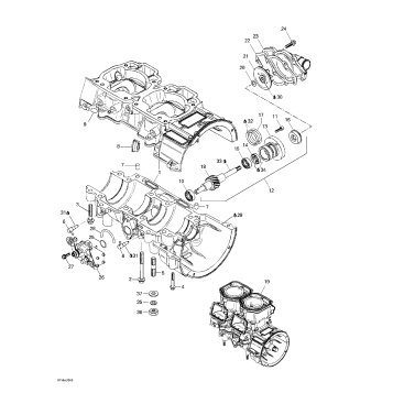 01- Crankcase, Water Pump And Oil Pump