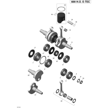01- Crankshaft and Pistons - 600HO E-TEC