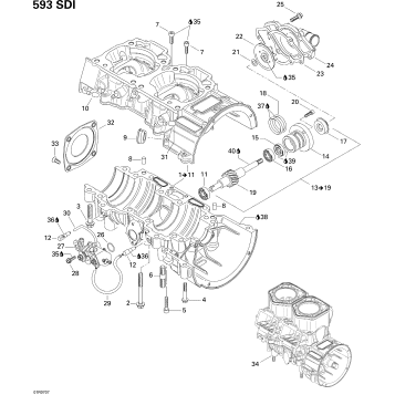 01- Crankcase, Water Pump And Oil Pump