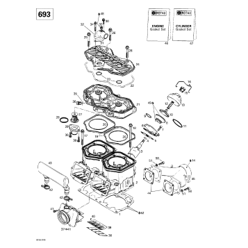 01- Cylinder, Exhaust Manifold, Reed Valve 2