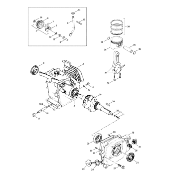 01- Crankcase, Barrel, Crankshaft, Piston