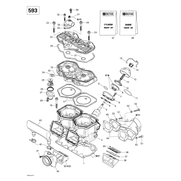 01- Cylinder, Exhaust Manifold, Reed Valve