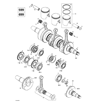 01- Crankshaft And Pistons (599, 699)