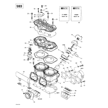 01- Cylinder, Exhaust Manifold, Reed Valve
