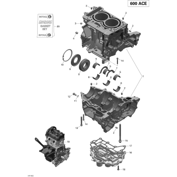 01- Crankcase - 600 ACE
