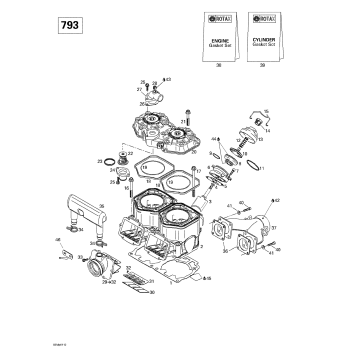 01- Cylinder, Exhaust Manifold, Reed Valve (793)