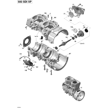 01- Crankcase, Water Pump And Oil Pump