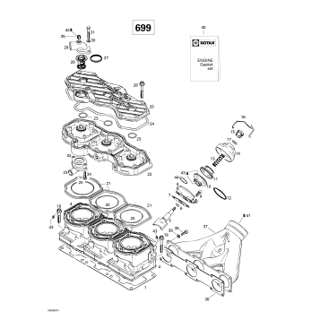 01- Cylinder, Exhaust Manifold (699)