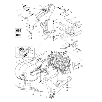 01- Engine Support And Muffler (699, 809)