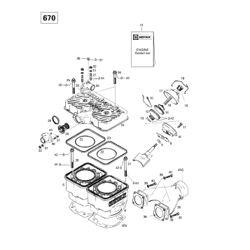 01- Cylinder, Exhaust Manifold (670)