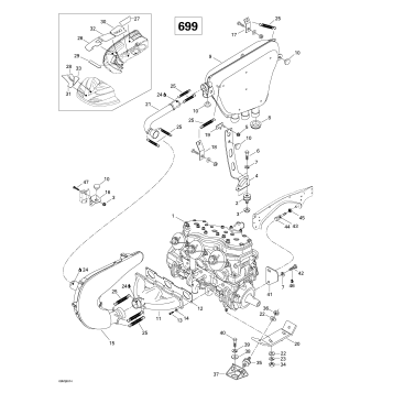 01- Engine Support And Muffler (699)
