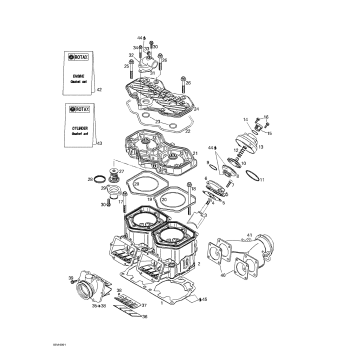 01- Cylinder, Exhaust Manifold, Reed Valve