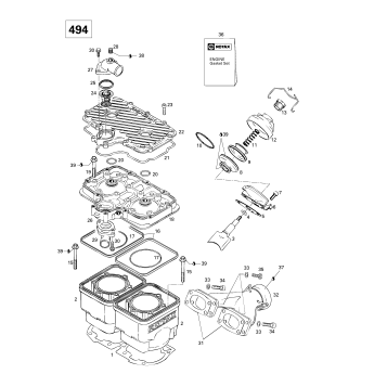 01- Cylinder, Exhaust Manifold (494)