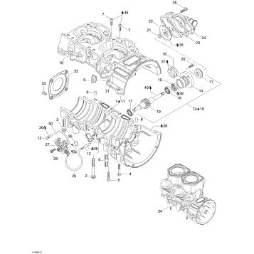 01- Crankcase, Water Pump And Oil Pump