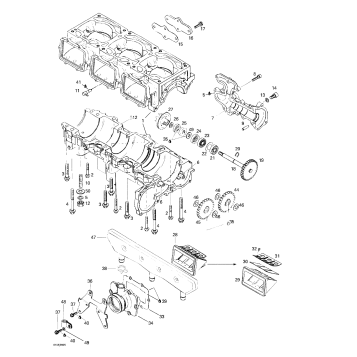 01- Crankcase, Reed Valve, Water Pump