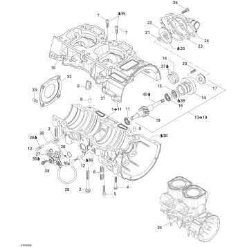 01- Crankcase, Water Pump And Oil Pump
