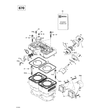 01- Cylinder, Exhaust Manifold (670)