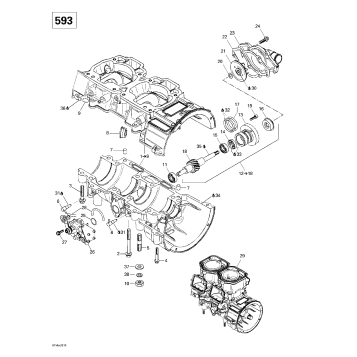 01- Crankcase, Water Pump And Oil Pump
