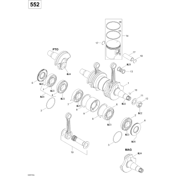01- Crankshaft And Pistons 550