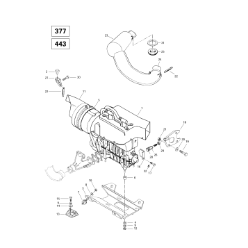 01- Engine Support And Muffler (377, 443)