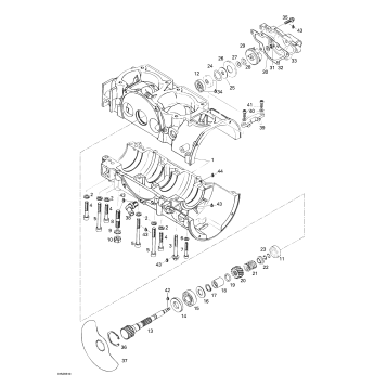 01- Crankcase, Rotary Valve, Water Pump